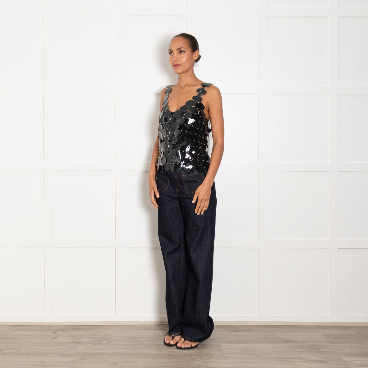 Paco Rabanne Black Plastic Sleeveless Top