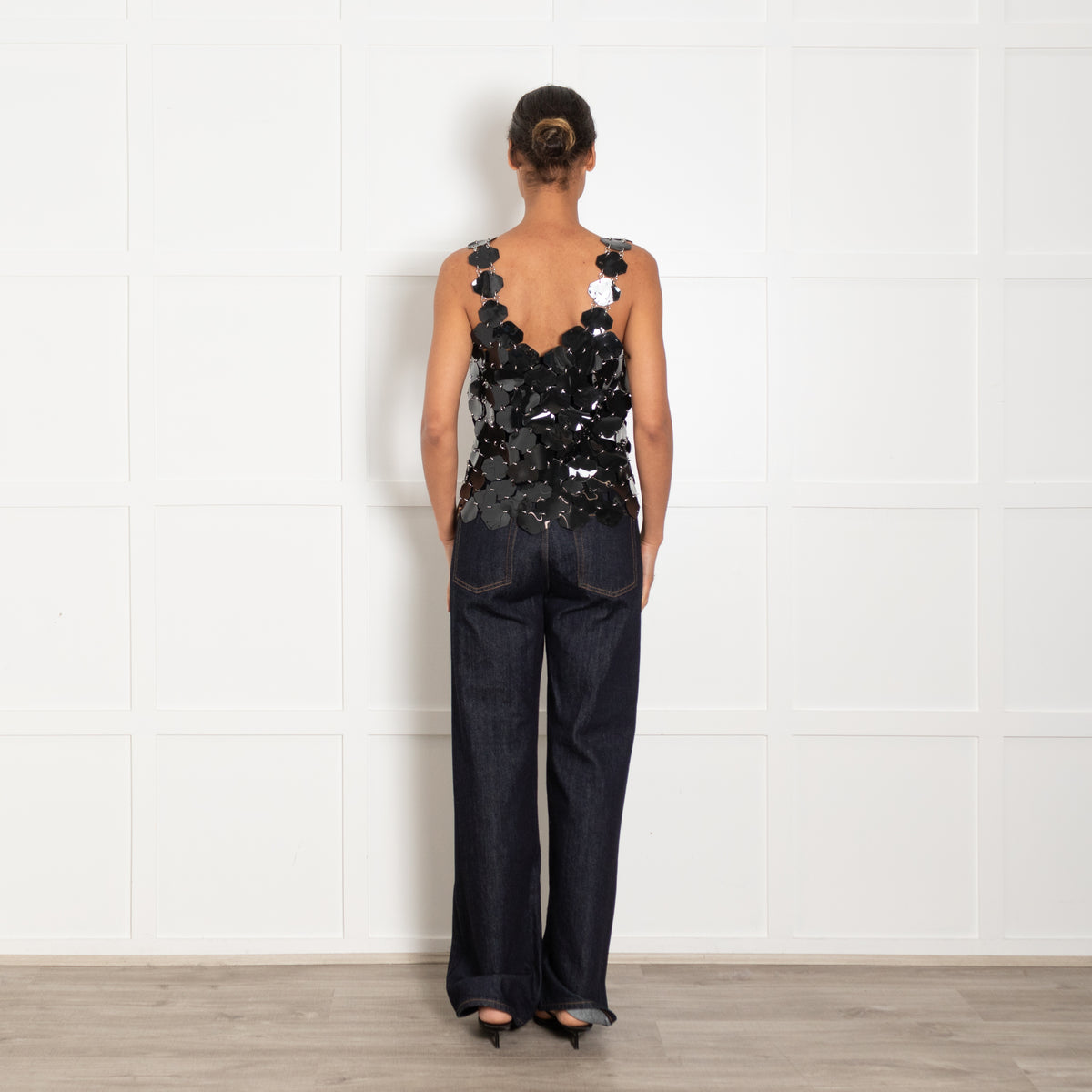 Paco Rabanne Black Plastic Sleeveless Top