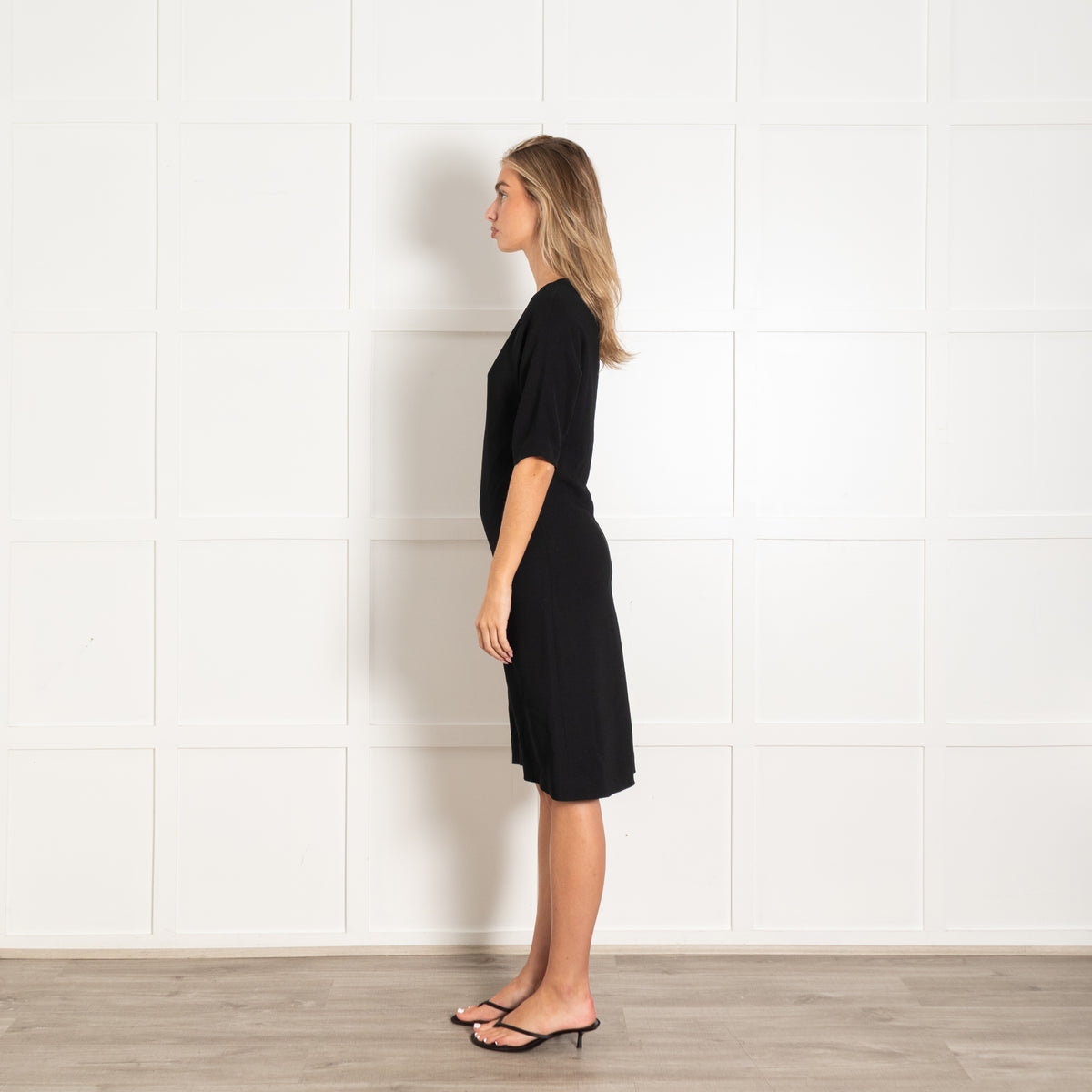 Prada Black Short Sleeve Midi Dress