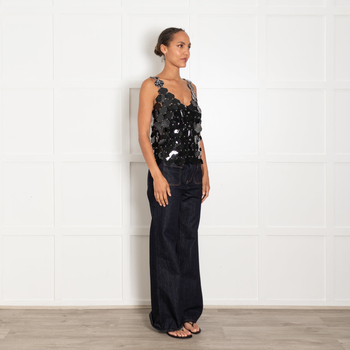 Paco Rabanne Black Plastic Sleeveless Top