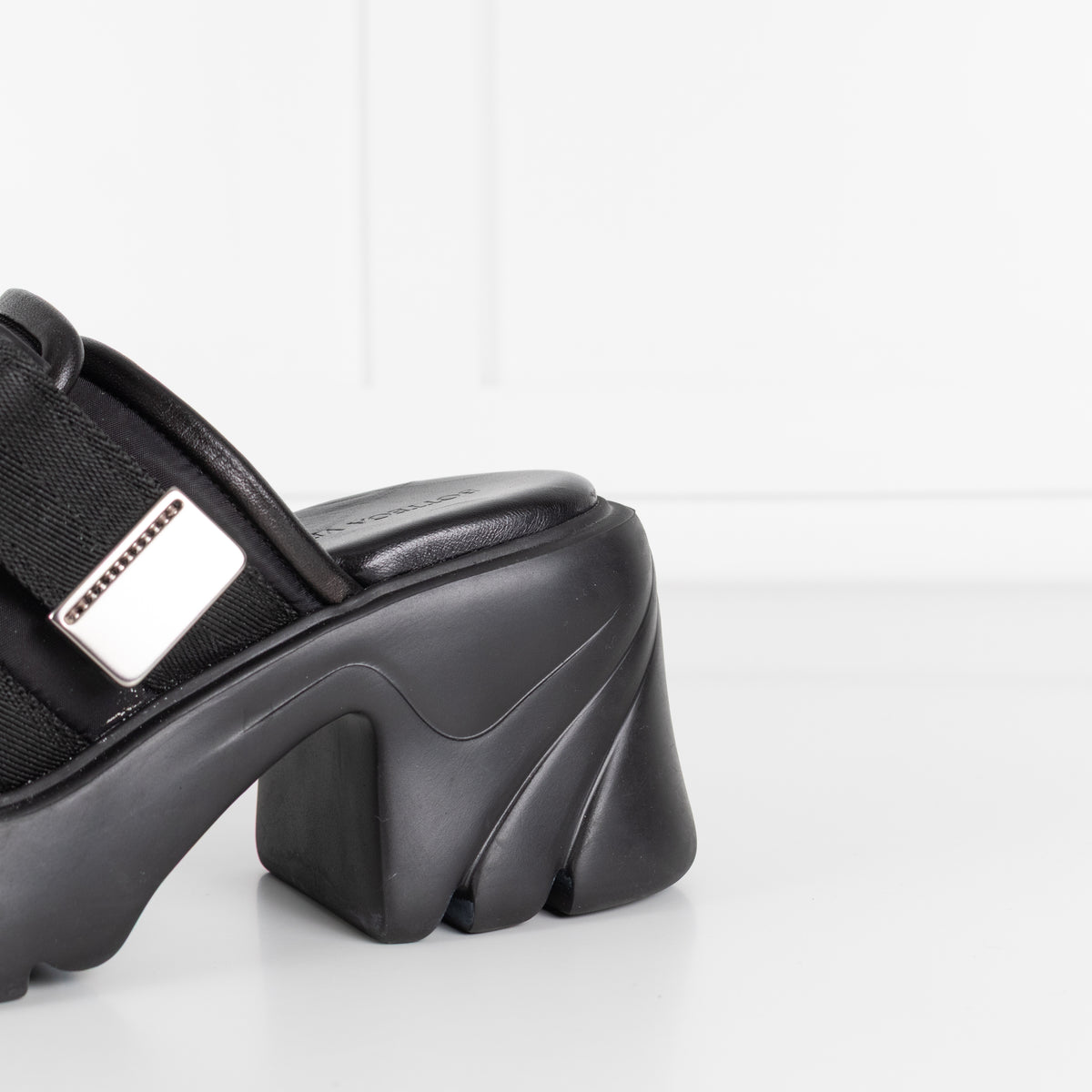 Bottega Veneta Black Padded Flash Block Heel Sandals