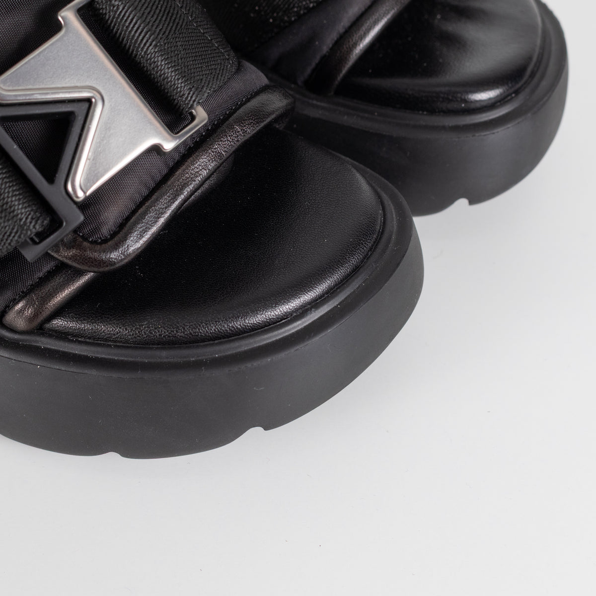 Bottega Veneta Black Padded Flash Block Heel Sandals