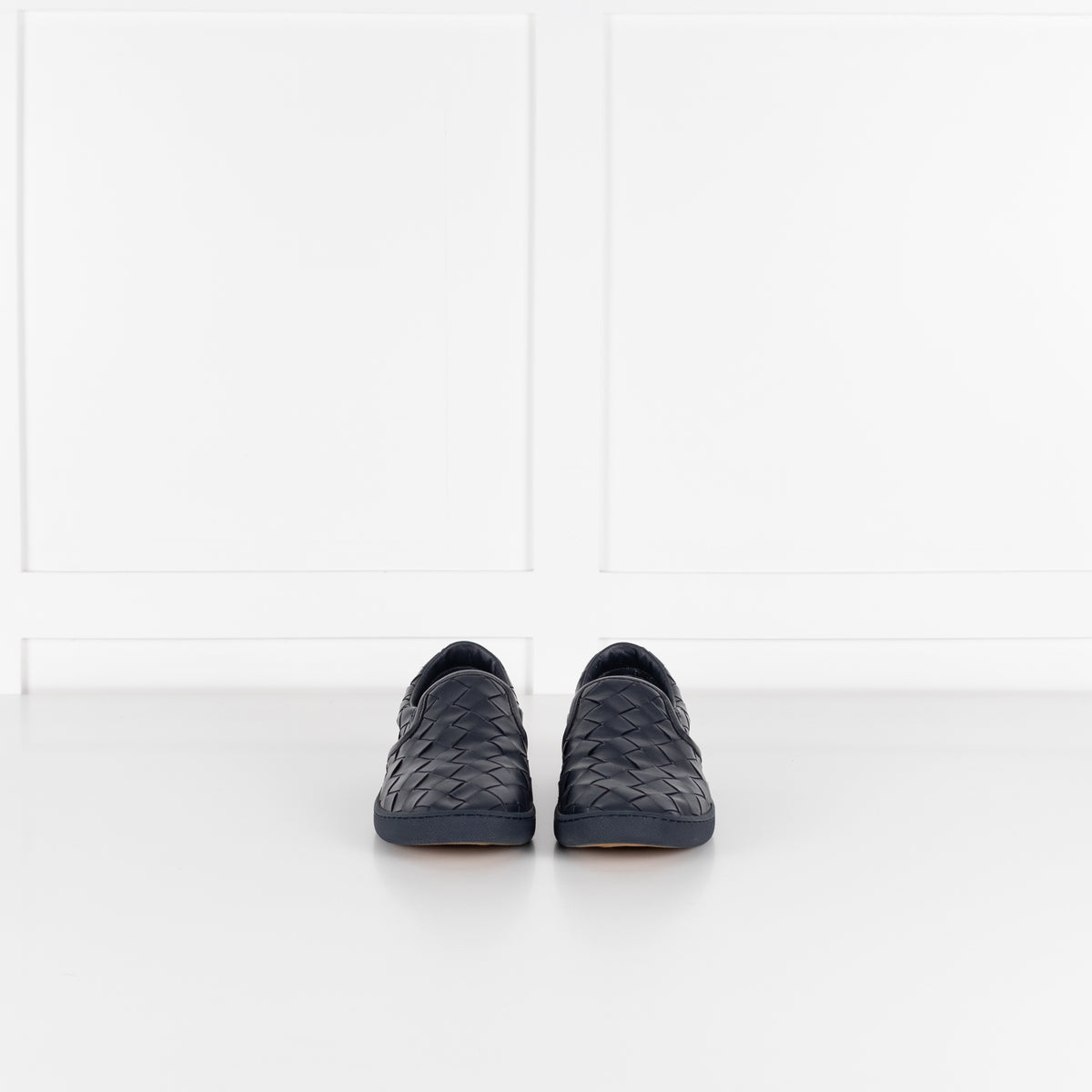 Bottega Veneta Navy Intrecciato Leather Slip-On Sneaker