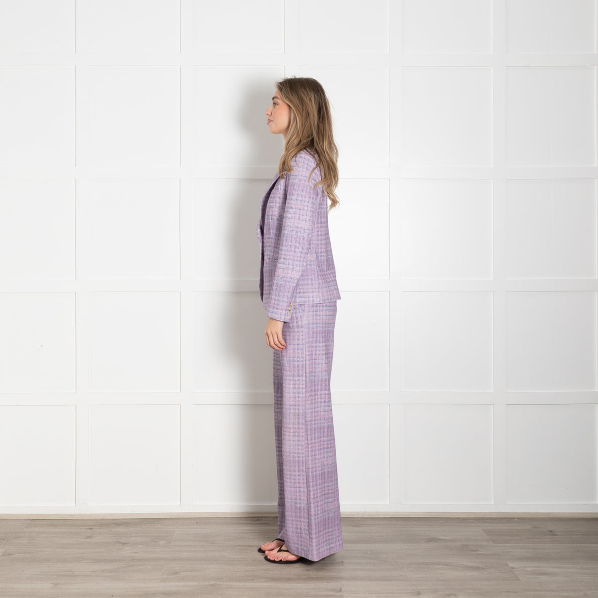 Goodmatch Lilac Check Jersey Blazer Jacket