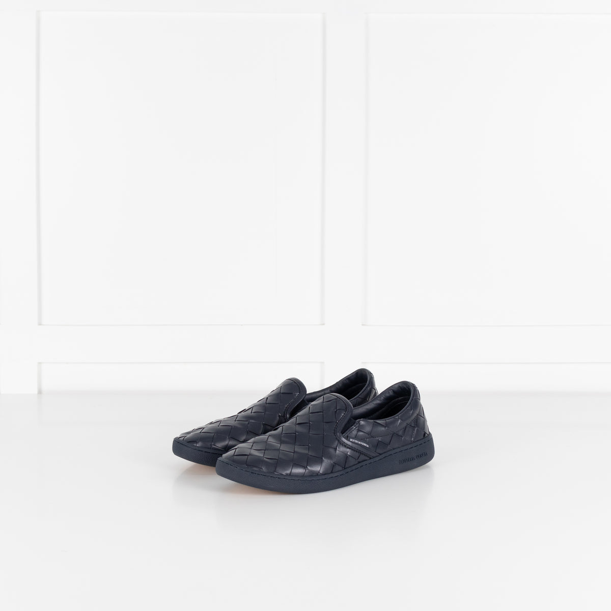 Bottega Veneta Navy Intrecciato Leather Slip-On Sneaker