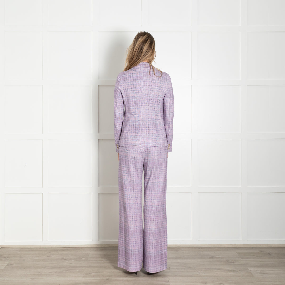 Goodmatch Lilac Check Jersey Blazer Jacket