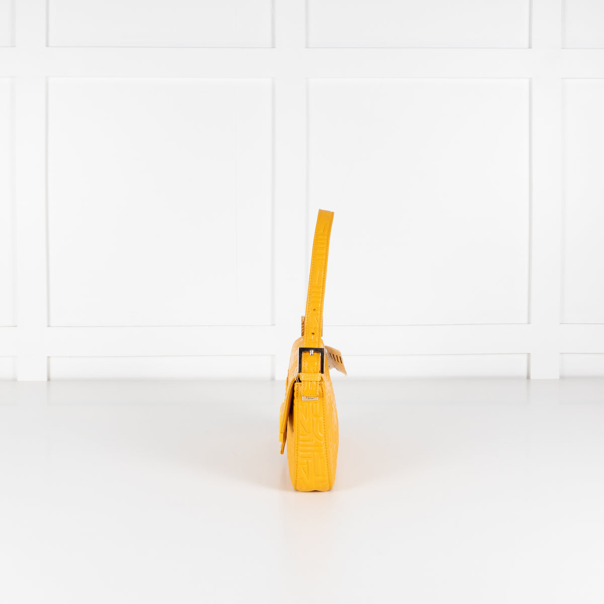 Fendi Yellow Leather Vintage Medium Baguette