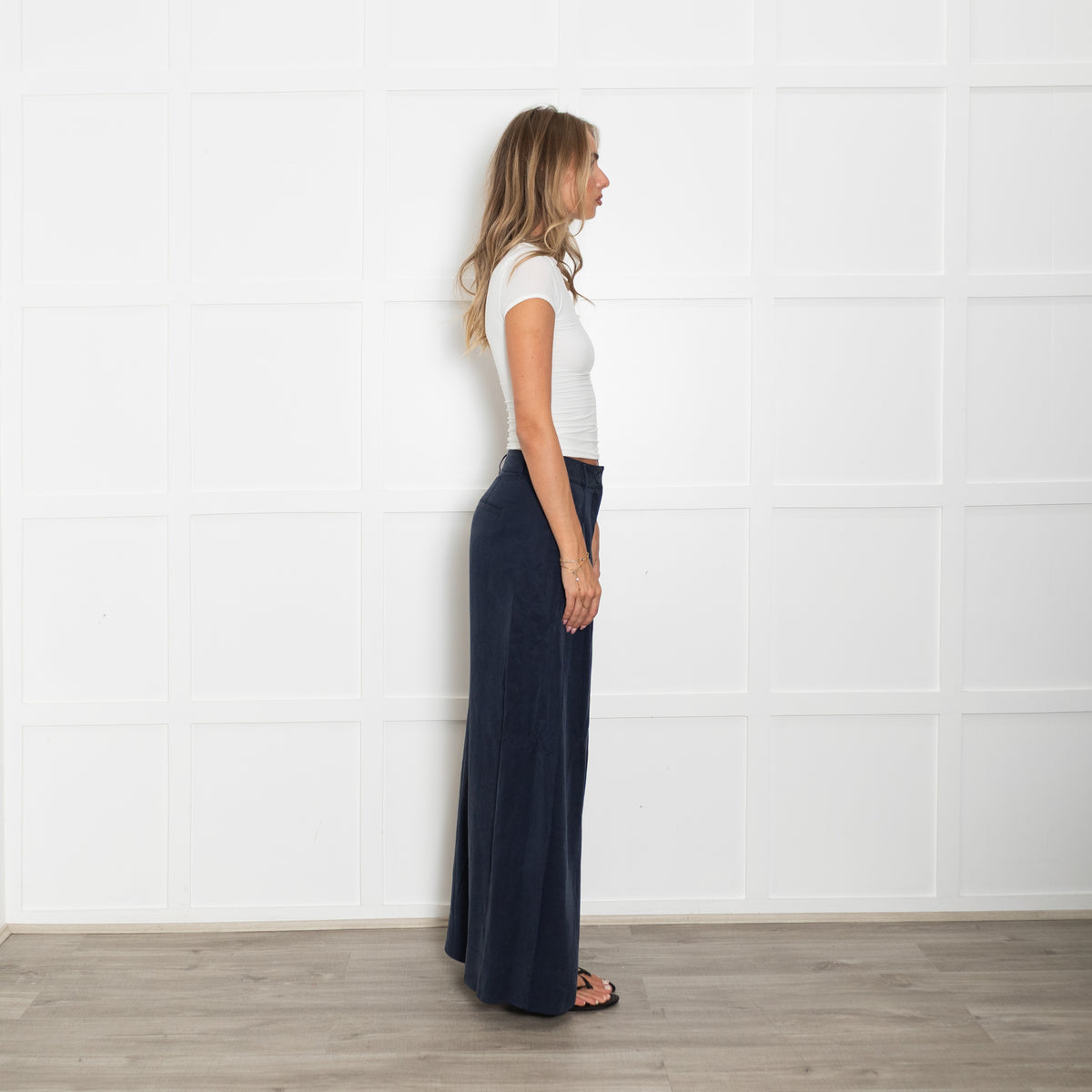 Me + Em Navy Soft Tailored Trousers
