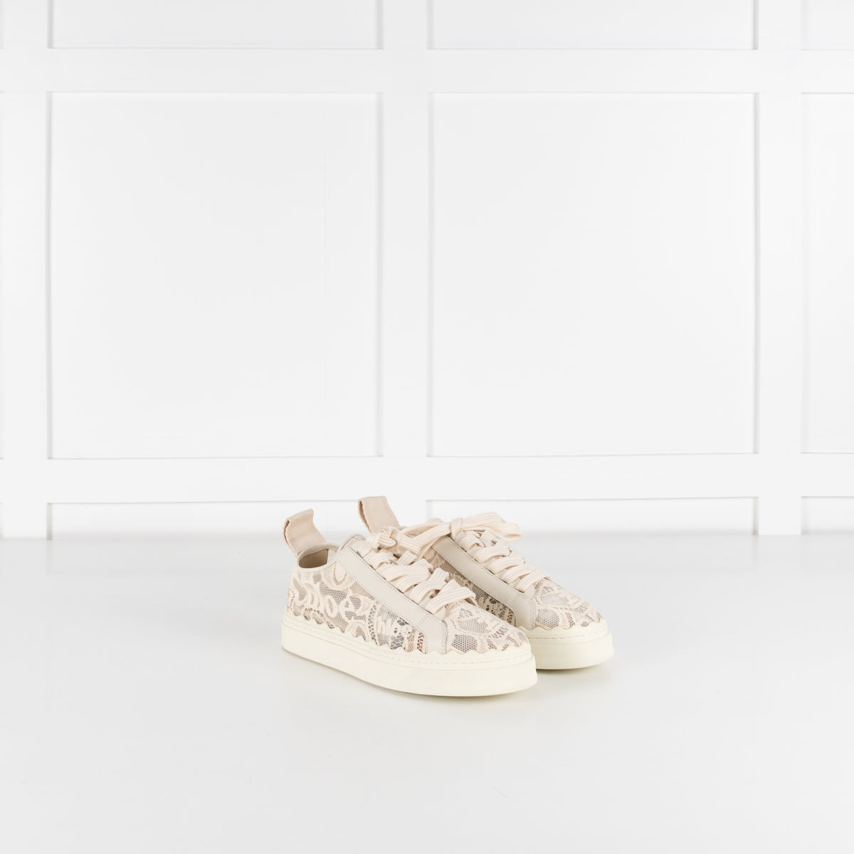 Chloe Cream Lace Mesh Lauren Sneakers