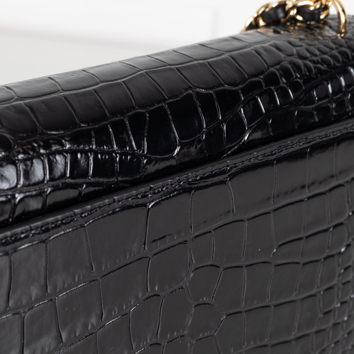 Tory Burch Black Moc Croc Embossed Eleanor Crossbody Bag