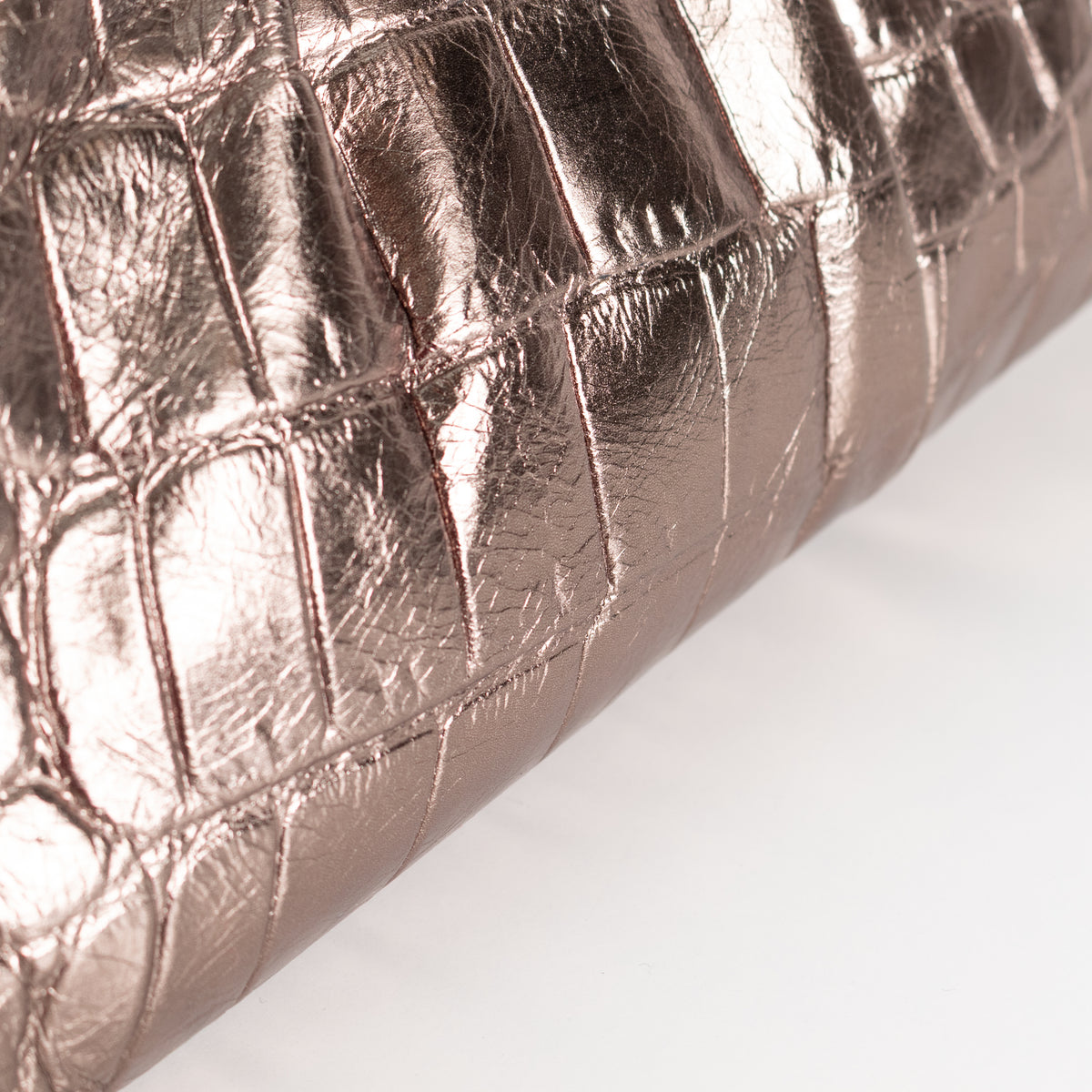 MarcCain Bronze Croc Embossed Clutch with Snake Chain