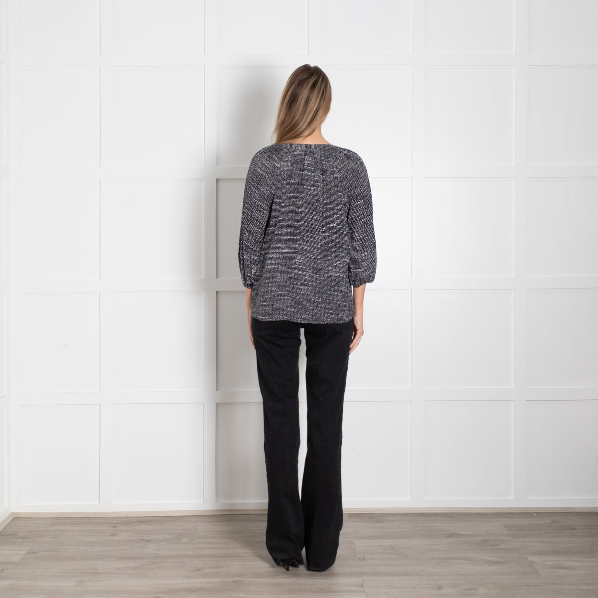 Joie Black Check Silk Blouse