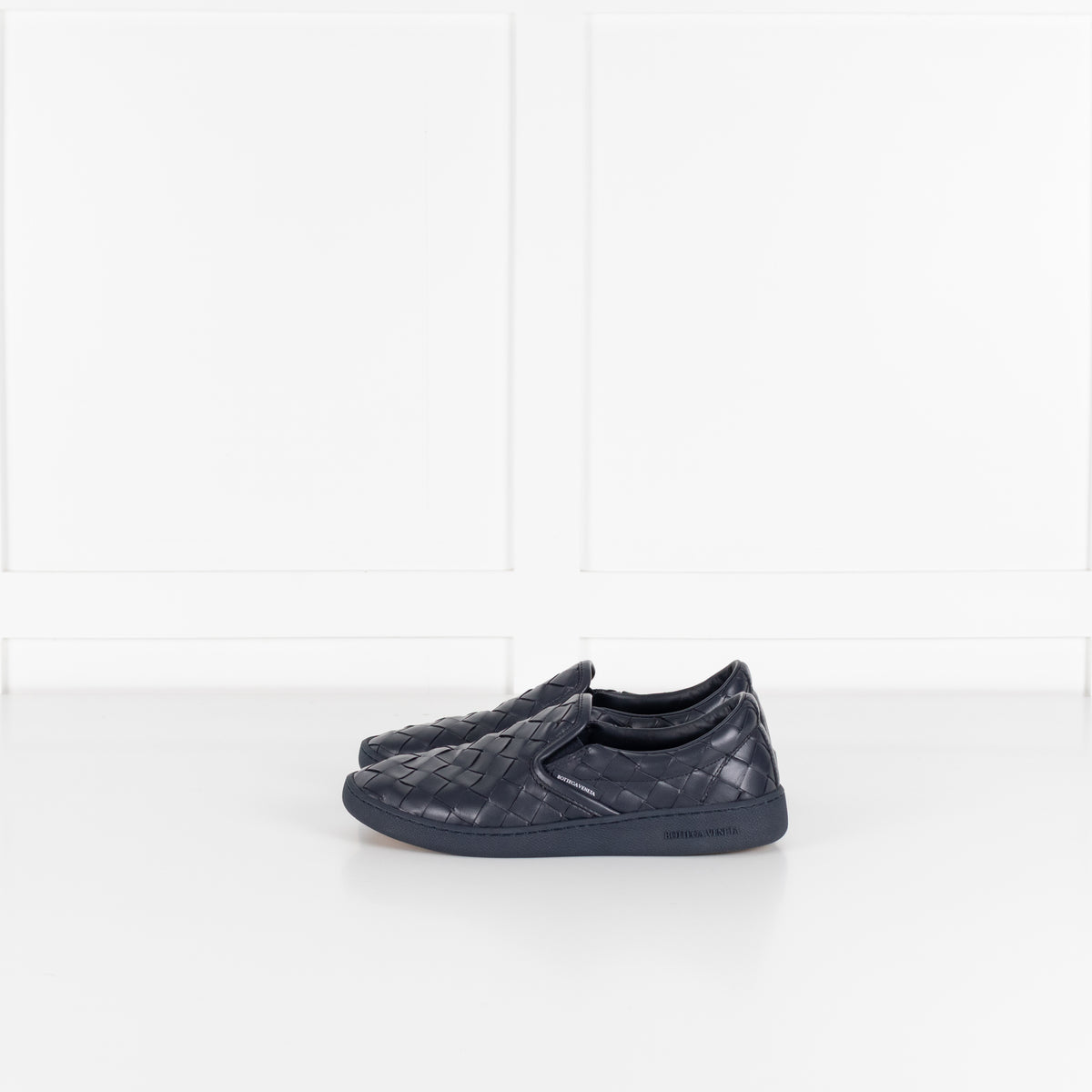 Bottega Veneta Navy Intrecciato Leather Slip-On Sneaker
