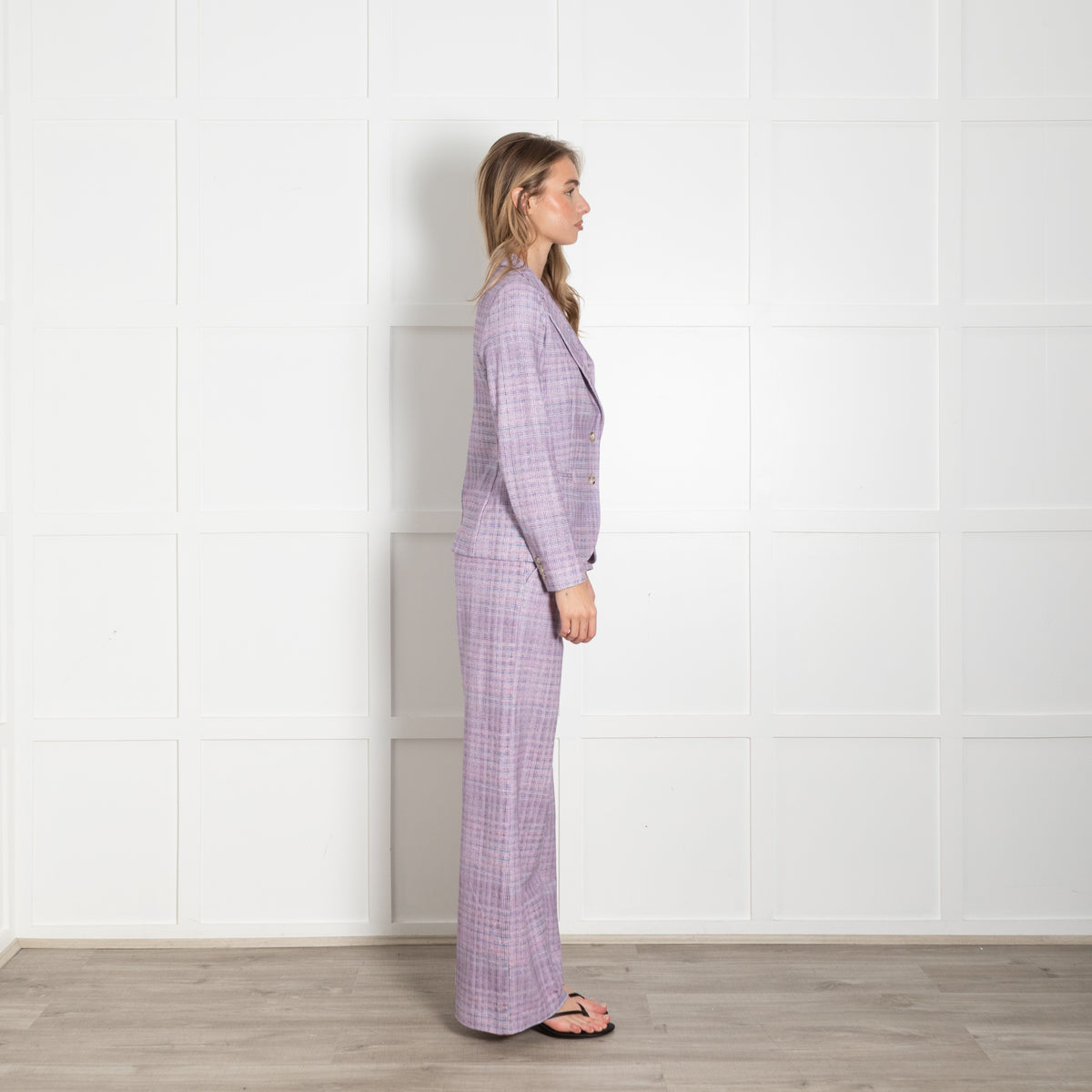 Goodmatch Lilac Check Jersey Blazer Jacket