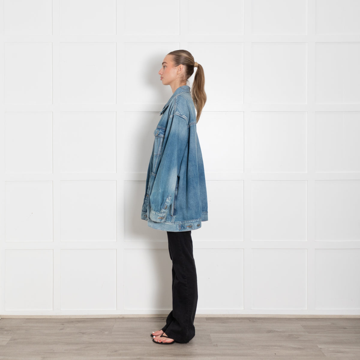 Ganni Blue Denim Oversized Jacket