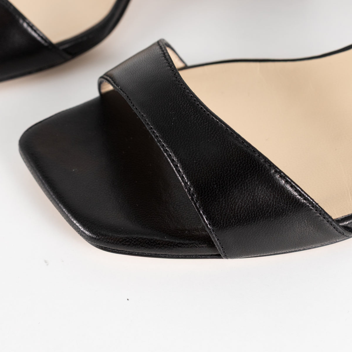 Jimmy Choo Black Leather Jago Ankle Strap Heeled Sandals