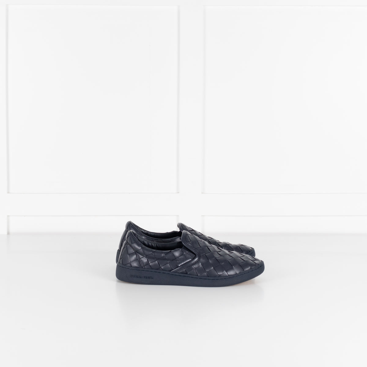 Bottega Veneta Navy Intrecciato Leather Slip-On Sneaker