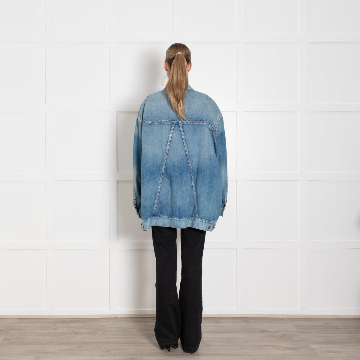 Ganni Blue Denim Oversized Jacket