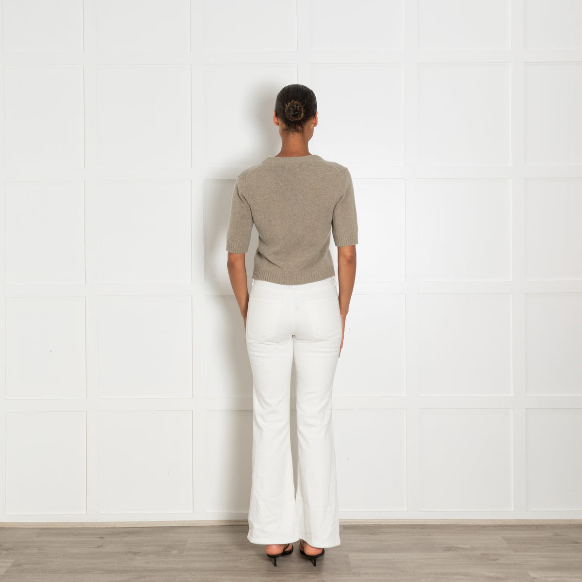 Ganni  Front Tie V Neck Cardigan With Front Logo Patch
