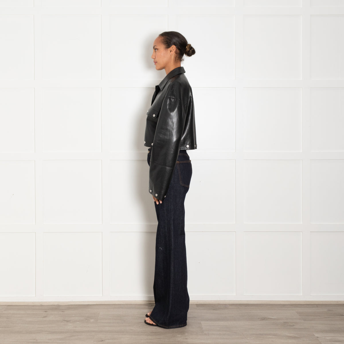 Nanushka Black Faux Leather Studded Kassie Jacket