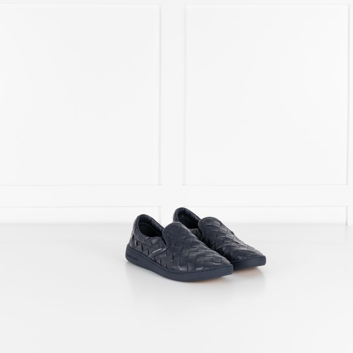 Bottega Veneta Navy Intrecciato Leather Slip-On Sneaker