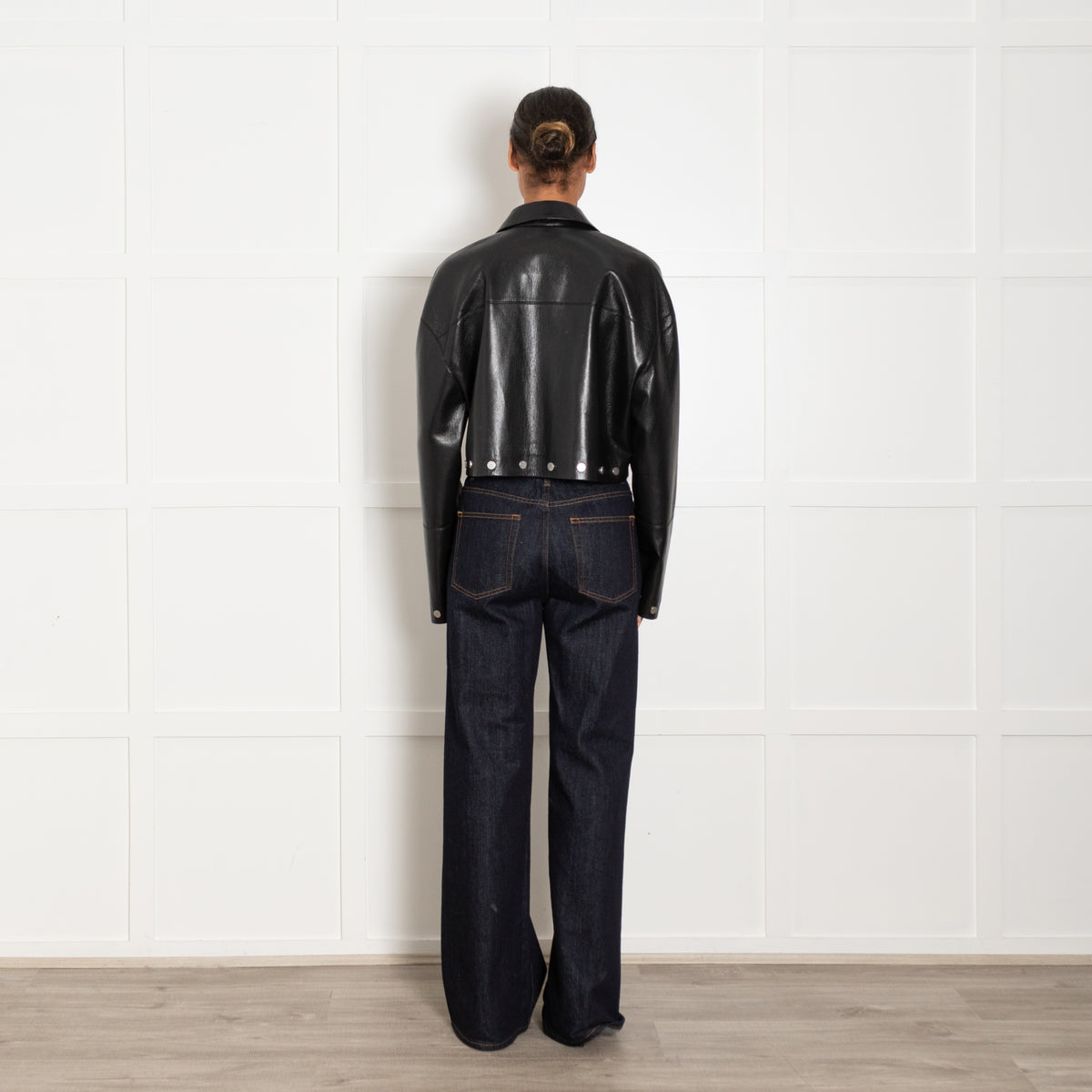 Nanushka Black Faux Leather Studded Kassie Jacket