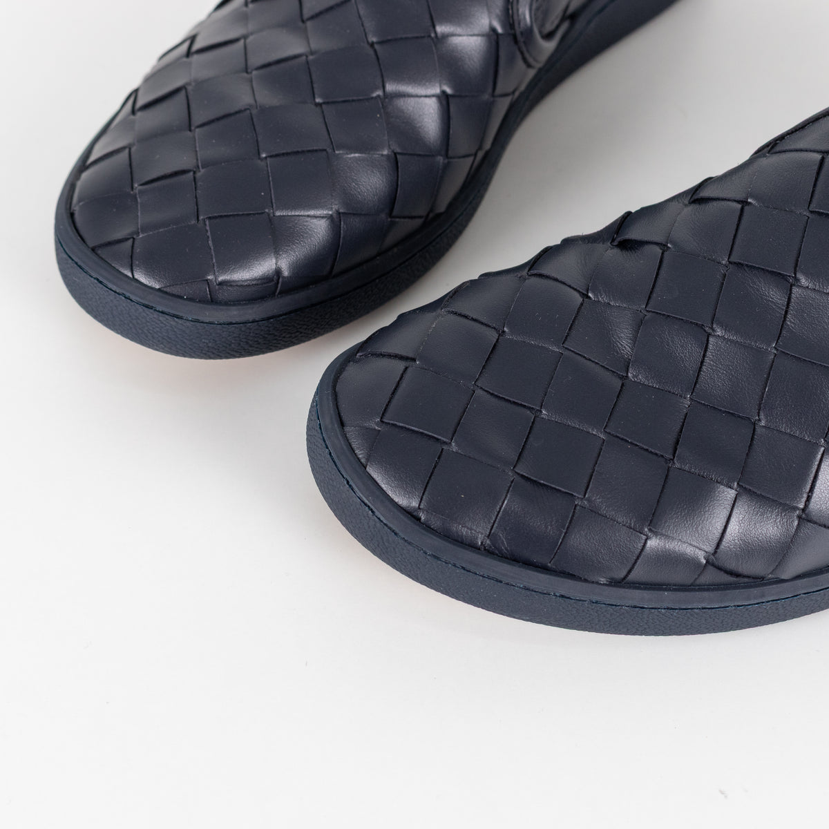 Bottega Veneta Navy Intrecciato Leather Slip-On Sneaker