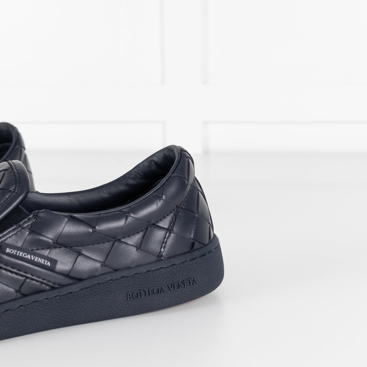 Bottega Veneta Navy Intrecciato Leather Slip-On Sneaker