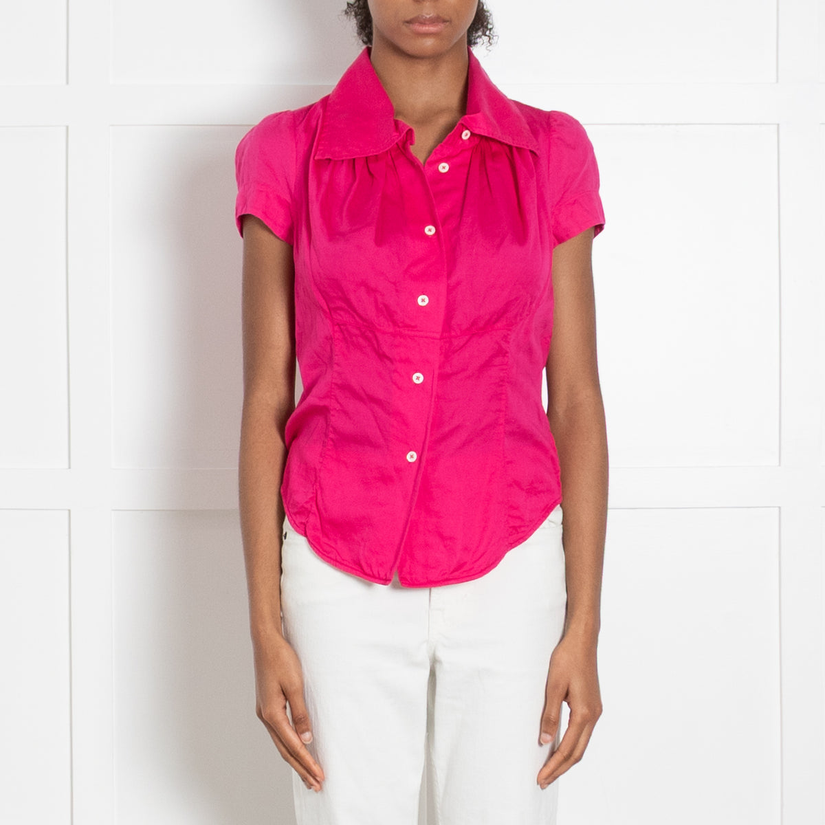 Vivienne Westwood Hot Pink Fitted Cap Sleeve Blouse