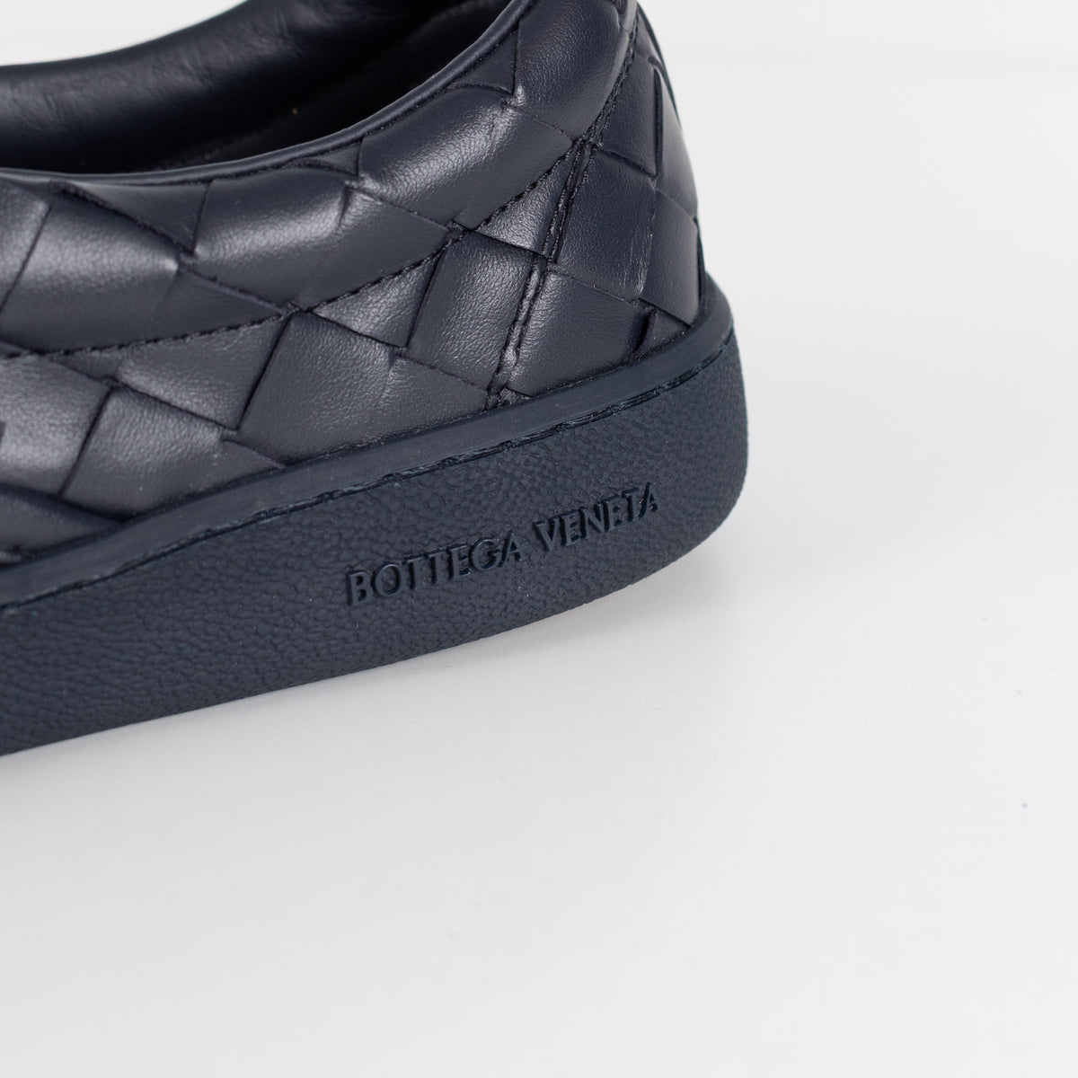 Bottega Veneta Navy Intrecciato Leather Slip-On Sneaker