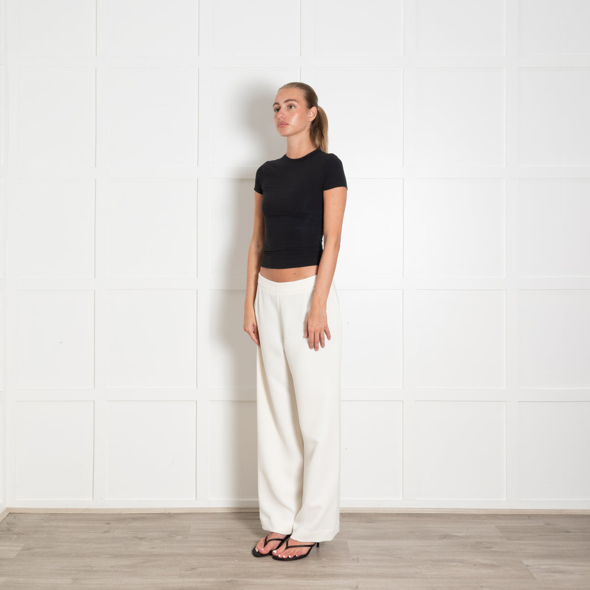 Natan Cream Wide Leg Trousers