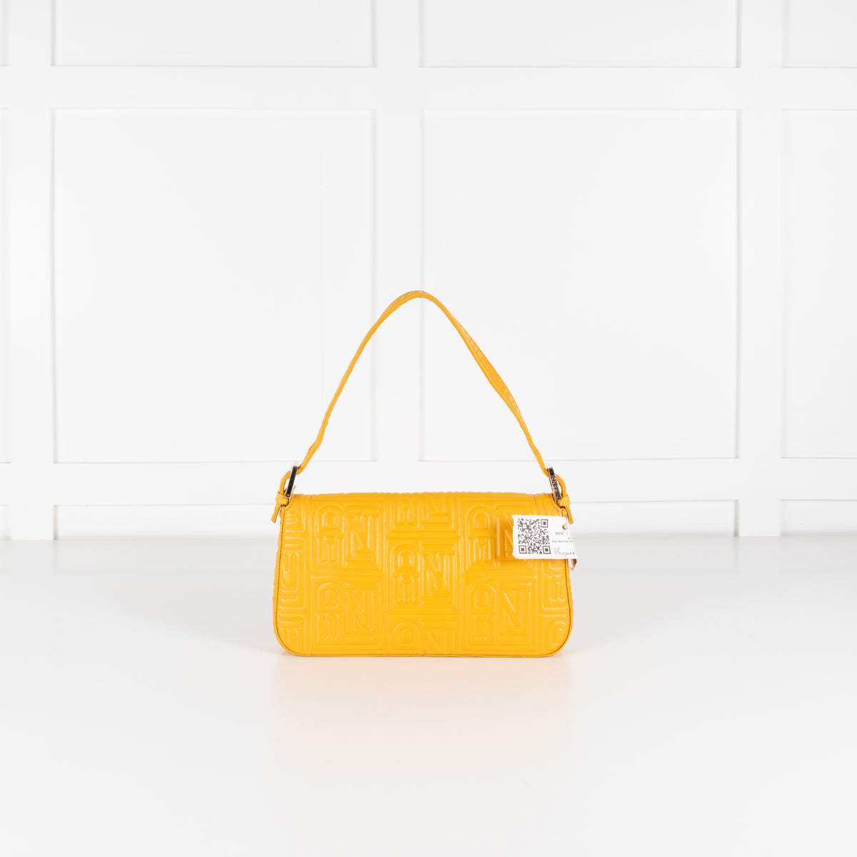 Fendi Yellow Leather Vintage Medium Baguette