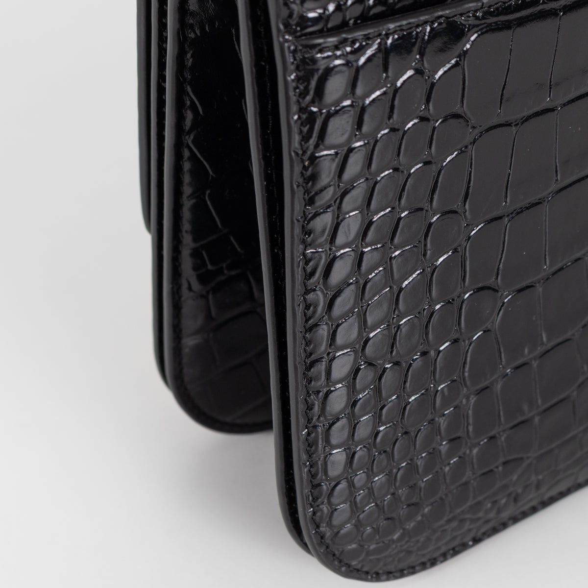 Tory Burch Black Moc Croc Embossed Eleanor Crossbody Bag