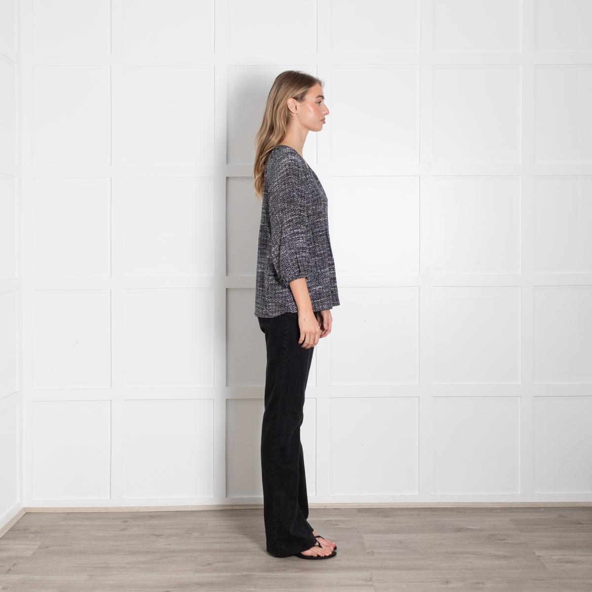 Joie Black Check Silk Blouse