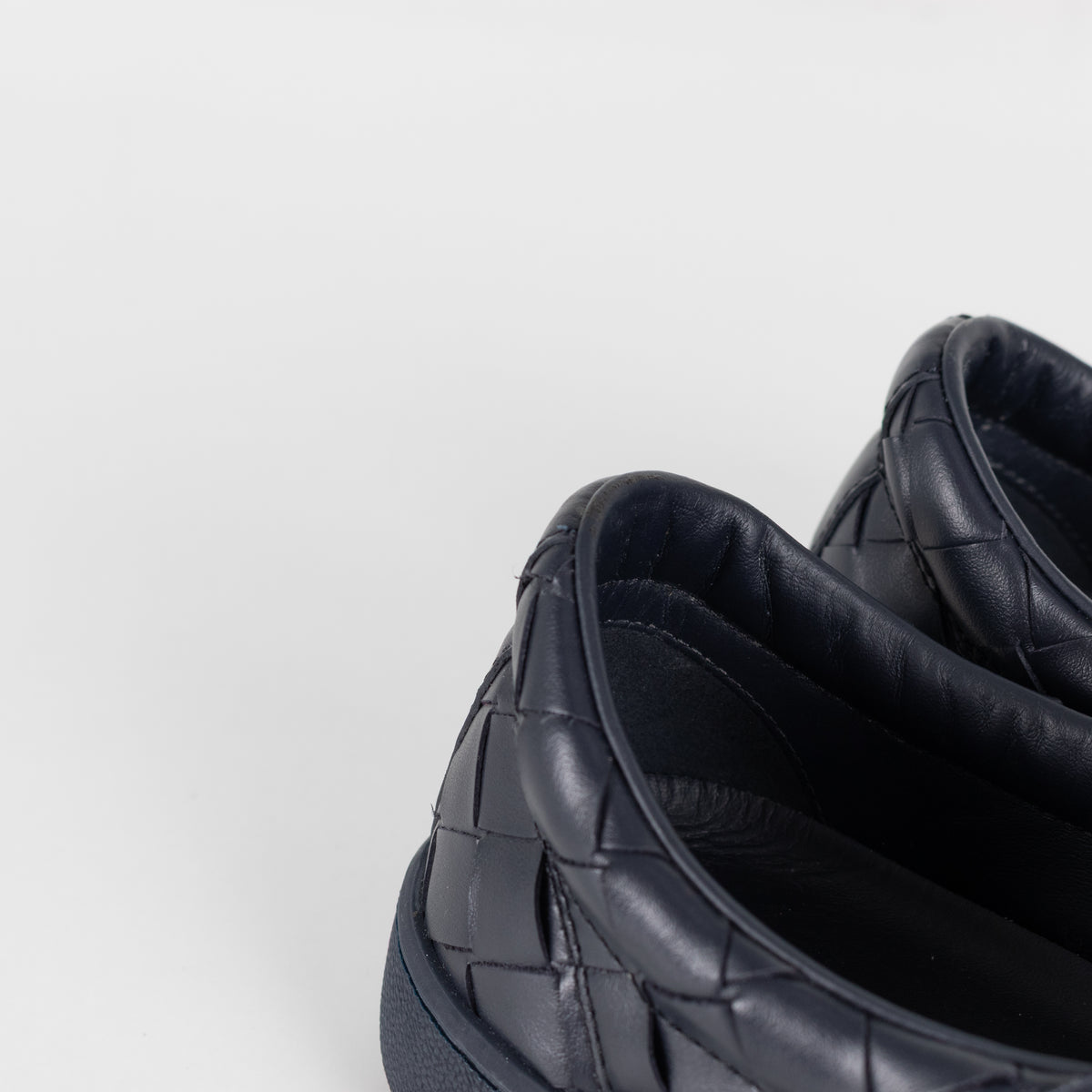 Bottega Veneta Navy Intrecciato Leather Slip-On Sneaker