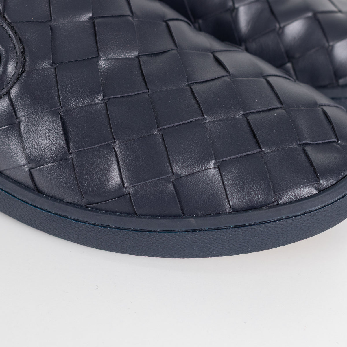 Bottega Veneta Navy Intrecciato Leather Slip-On Sneaker