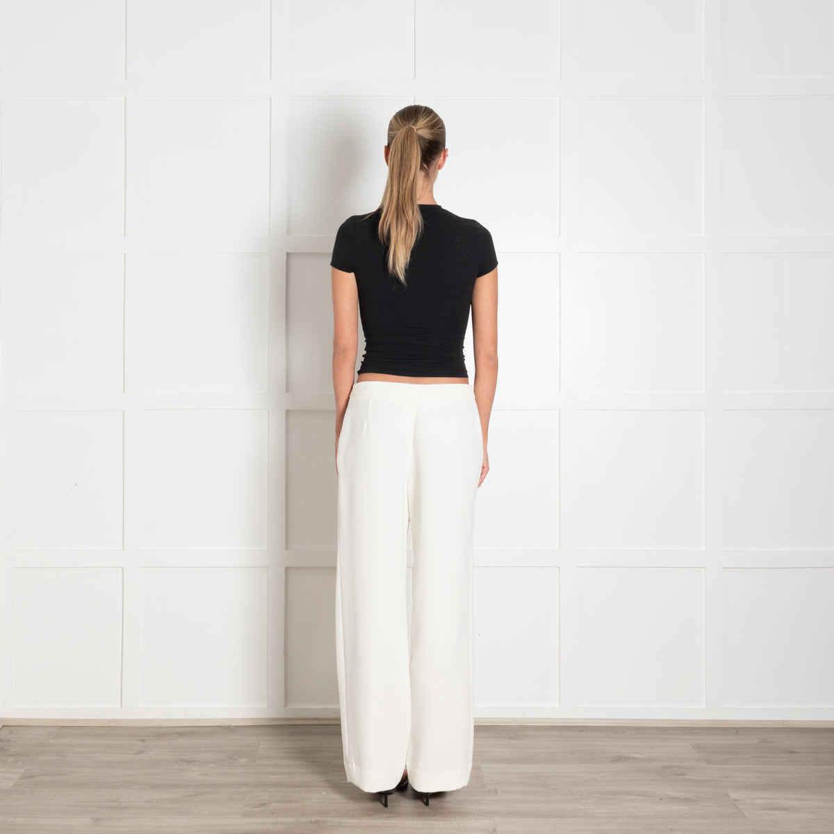 Natan Cream Wide Leg Trousers