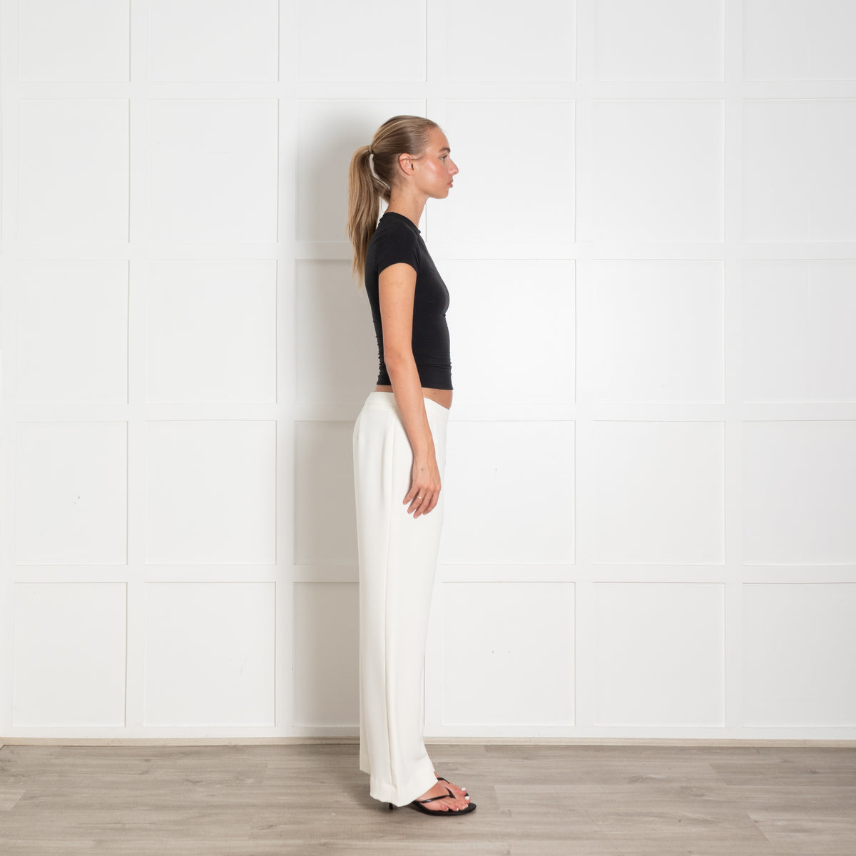 Natan Cream Wide Leg Trousers