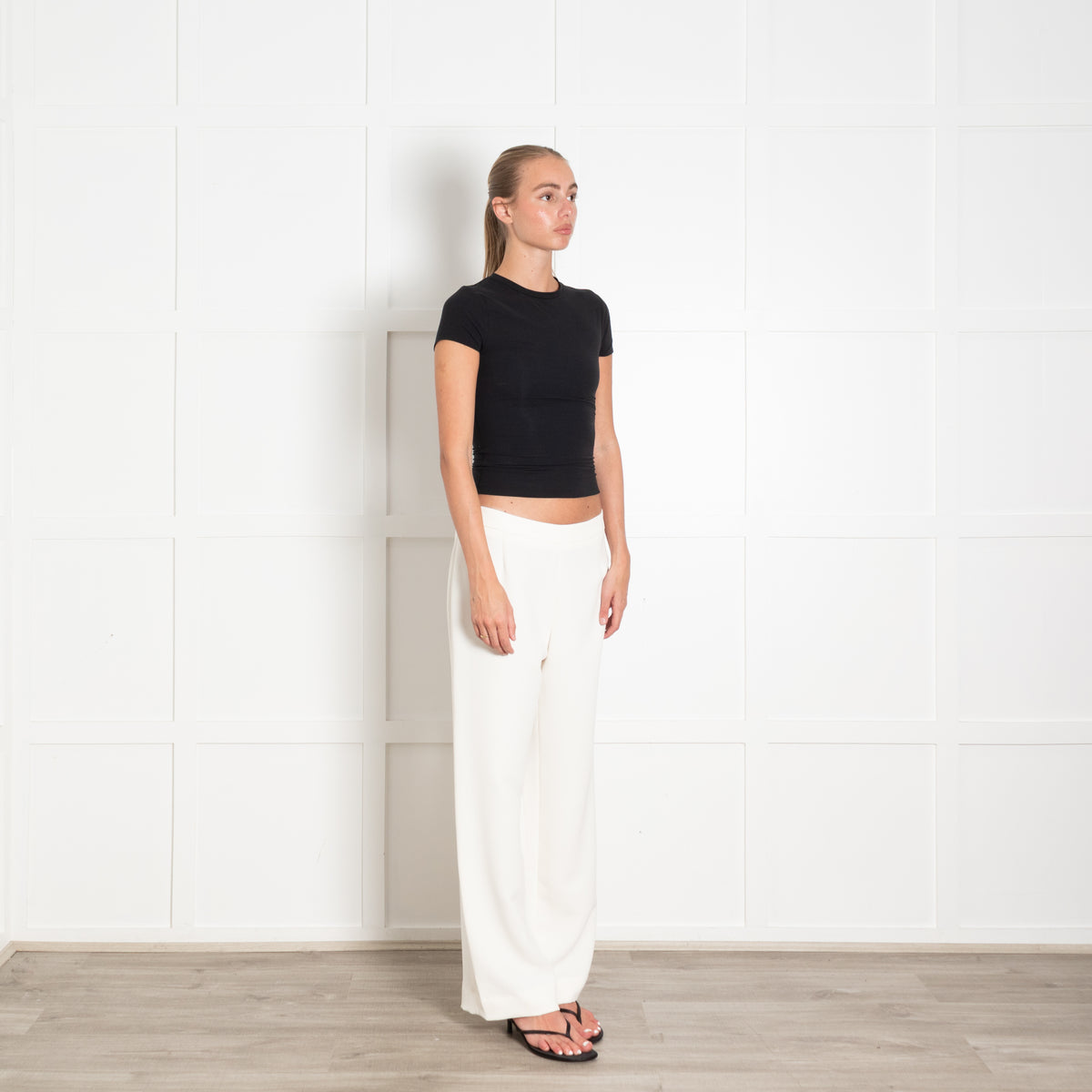 Natan Cream Wide Leg Trousers