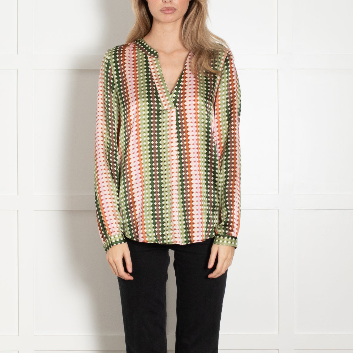 Charlotte Sparre Cream Multi Circle Print Silk  Blouse