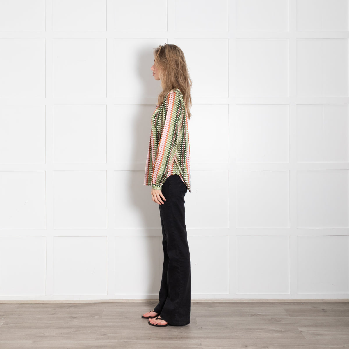 Charlotte Sparre Cream Multi Circle Print Silk  Blouse