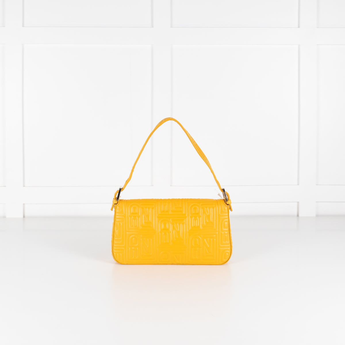 Fendi Yellow Leather Vintage Medium Baguette