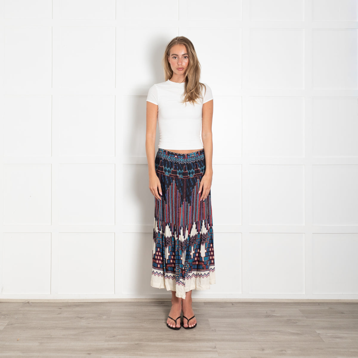 Ba&Sh Multi Geometric Print Maxi Skirt