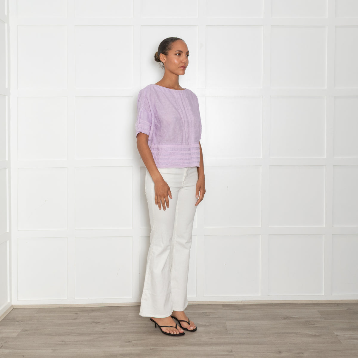 120% Lino Lilac Linen Top