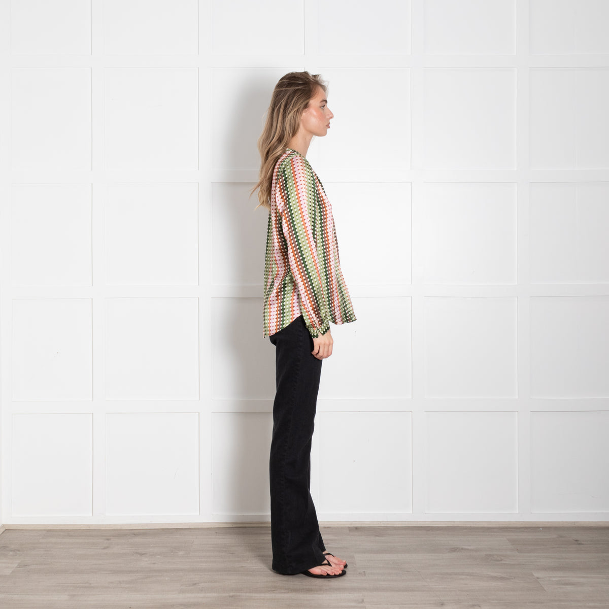 Charlotte Sparre Cream Multi Circle Print Silk  Blouse
