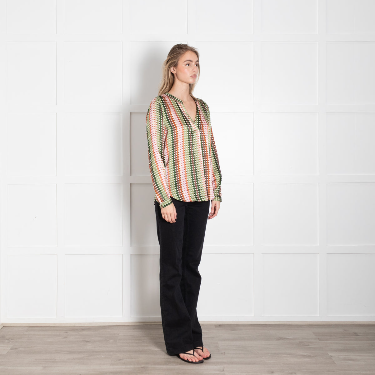 Charlotte Sparre Cream Multi Circle Print Silk  Blouse