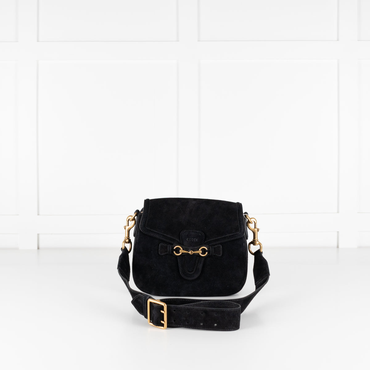 Gucci Medium Suede Lady Web Crossbody
