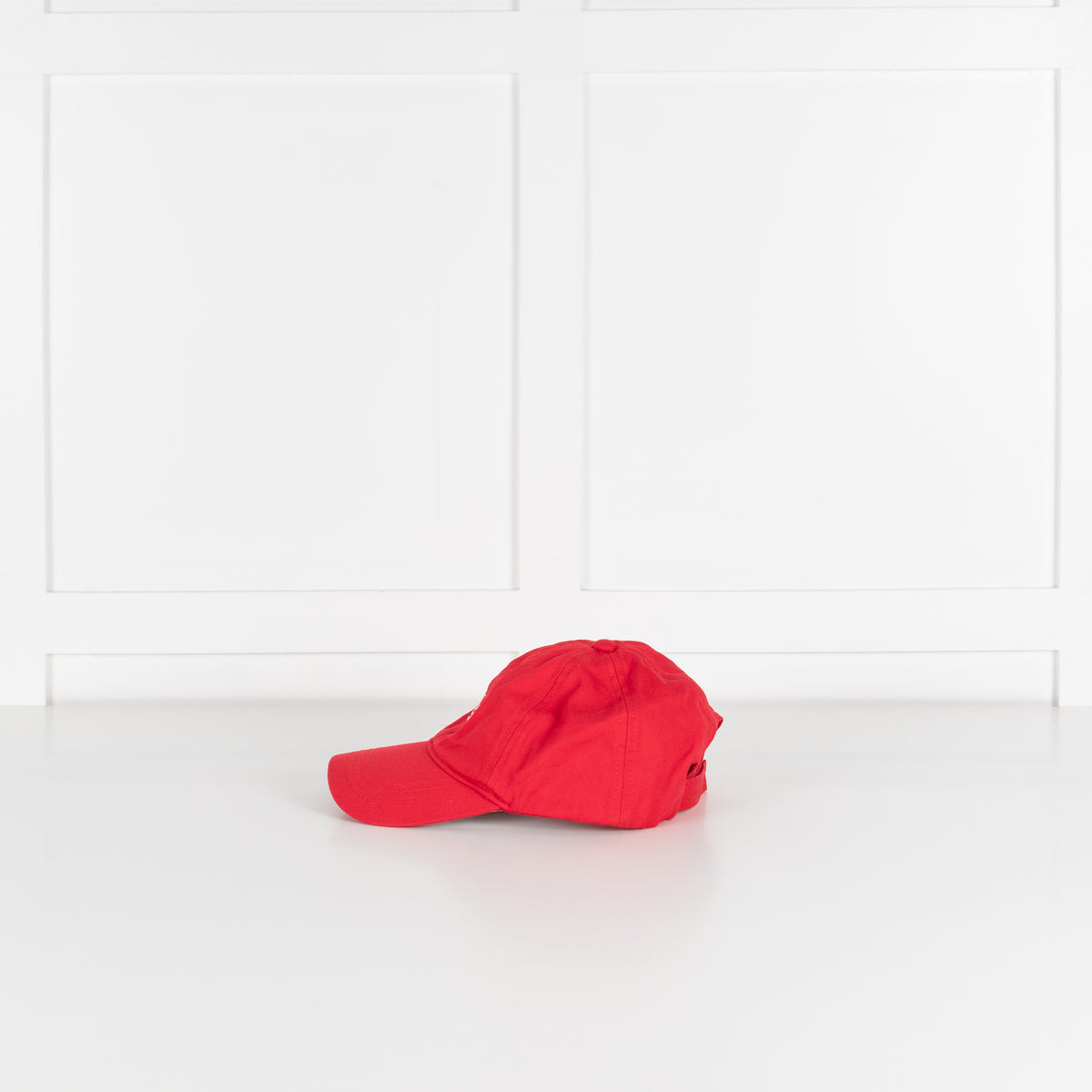 Ganni Red Cotton Hat With Front Logo Embroidered