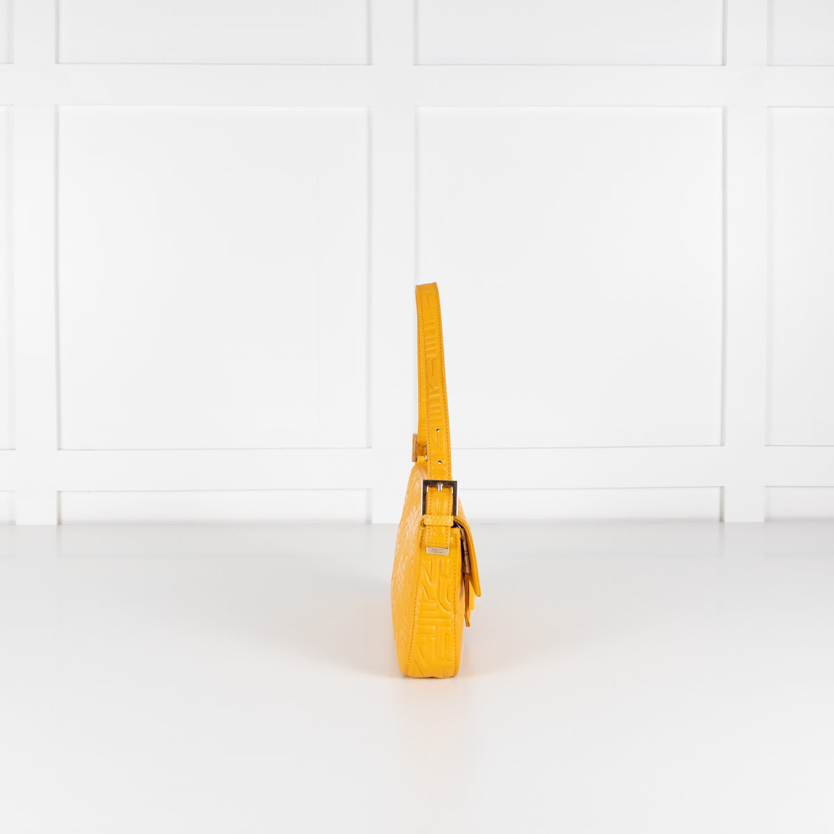 Fendi Yellow Leather Vintage Medium Baguette