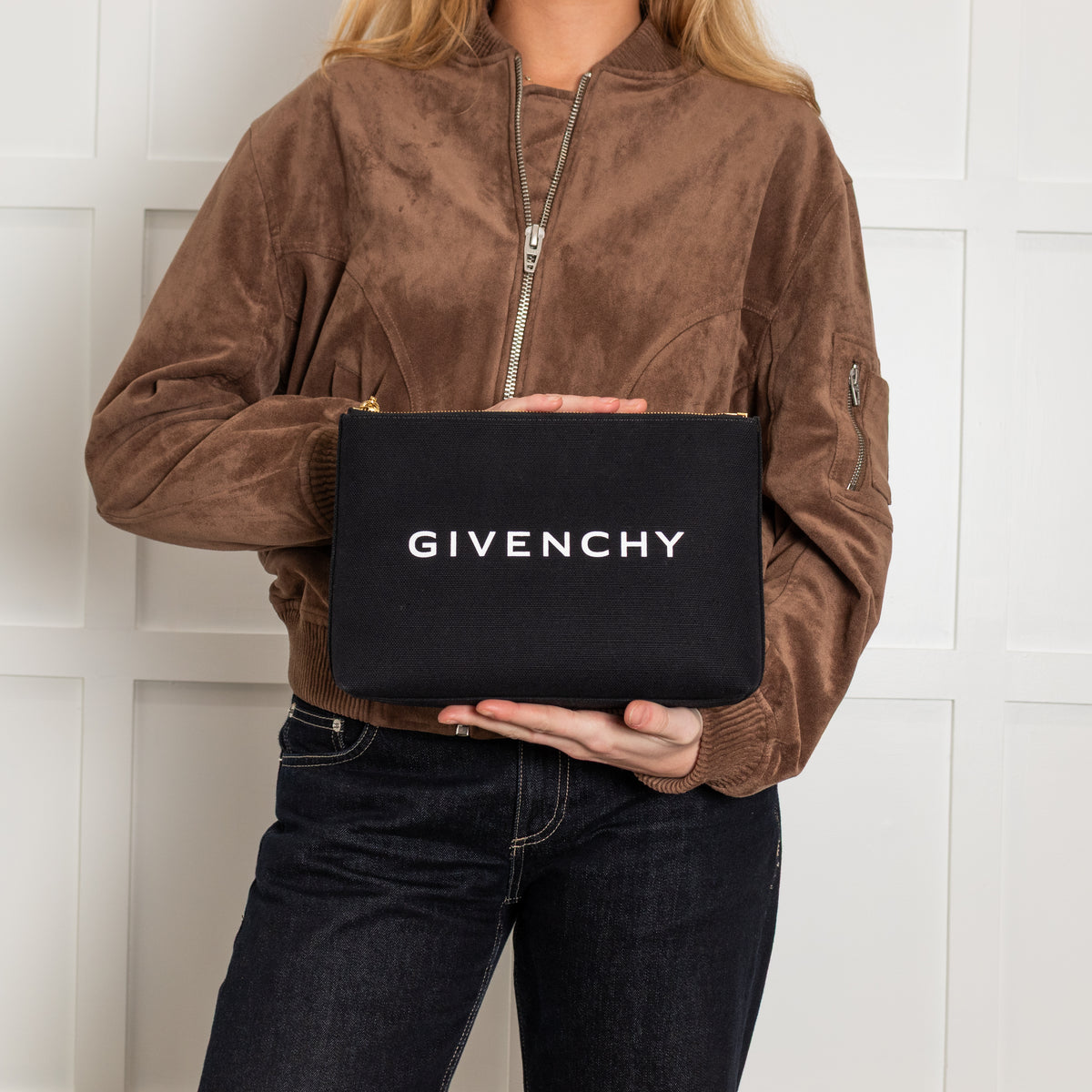 Givenchy Black Cotton Travel Pouch With Logo